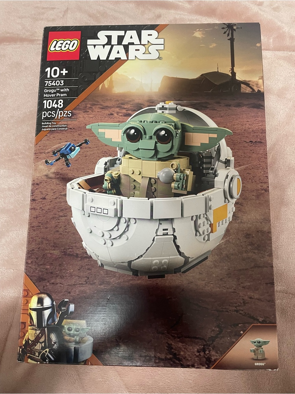 Lego Star Wars Grogu in White and Green Hover Pram Building Set